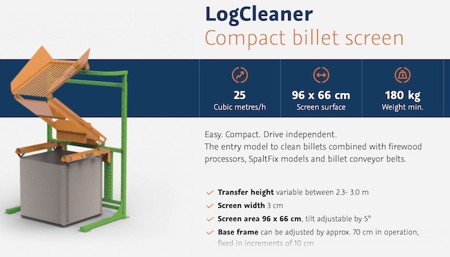 LogCleaner, Compact billet screen