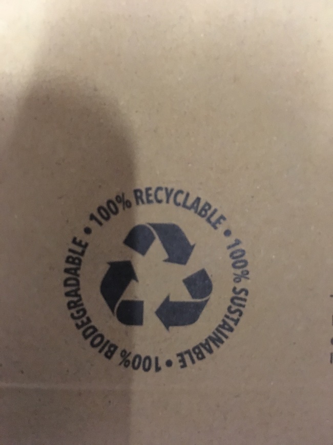 100 % recyclable 100% sustainable 100% biogradable
